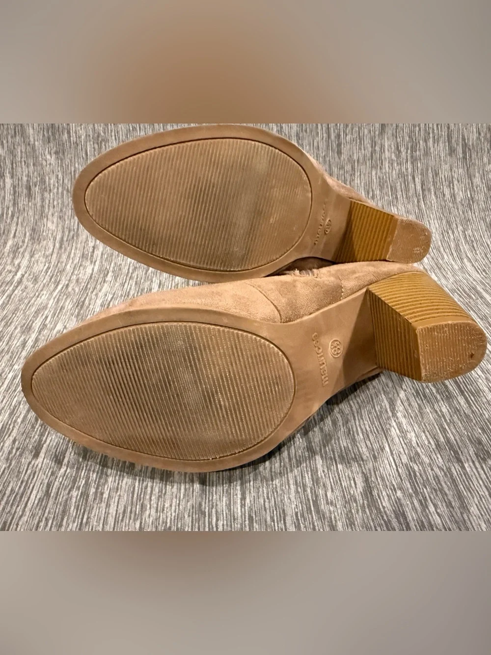 Maurices Taupe Suede Ankle Booties with Buckle